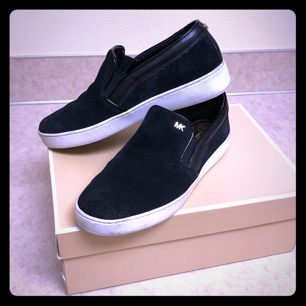 Michael Kors- Black Suede Slip Ons